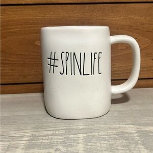 Classic Rae Dunn - White Ceramic Mug with #Spinlife
